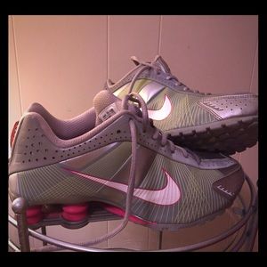 Nike Shox - silver, green , & pink