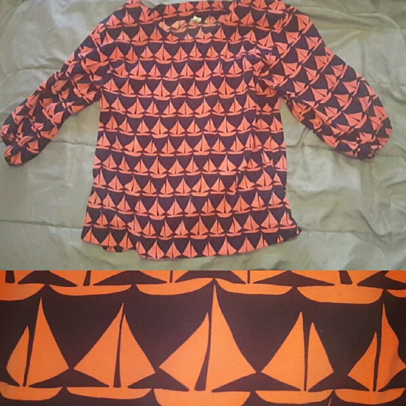 NAVY & CORAL SAILBOAT TOP