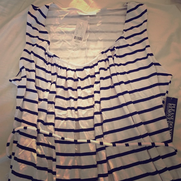 Classic black and white striped casual dress