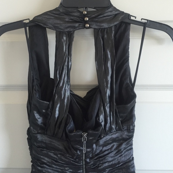 Black Nicole Miller ruched cocktail dress - sz 4 - Picture 3 of 4