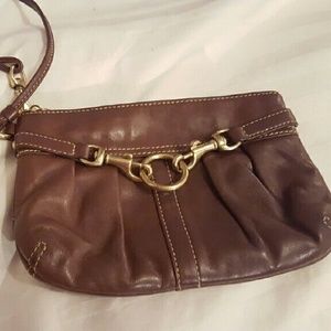 Vintage Coach wristlet brown bag