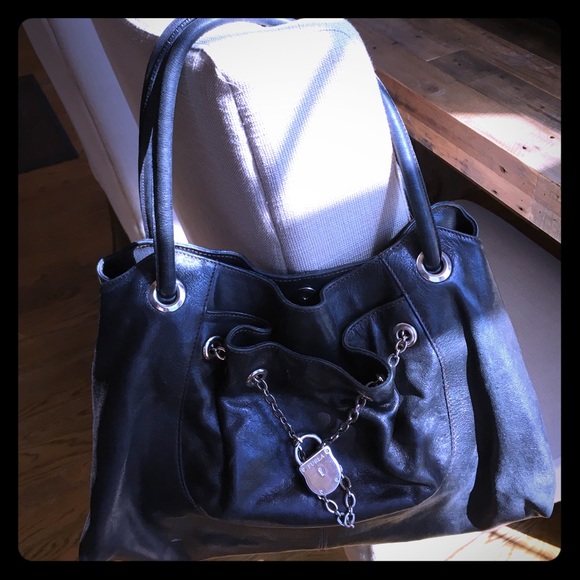 Furla Black Leather Tote Bag