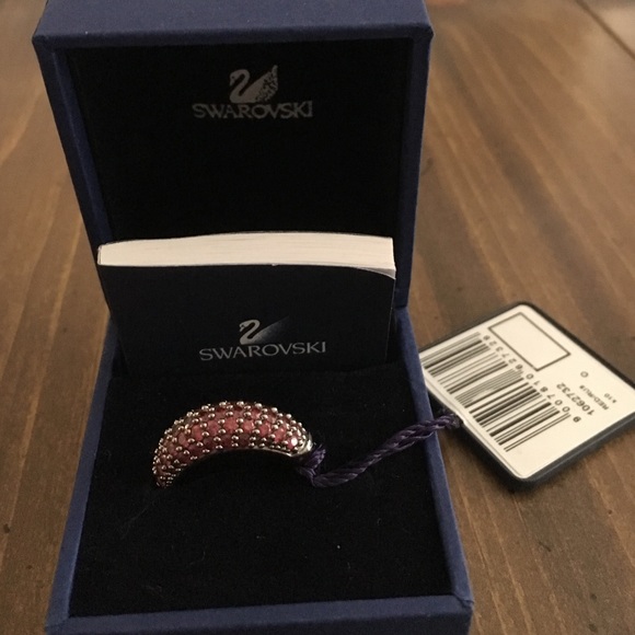 Genuine Swarovski red crystal ring