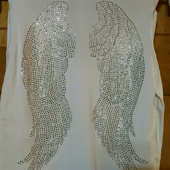 White Top Beautiful Angel Wings Cold Shoulder