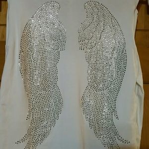 White Top Beautiful Angel Wings Cold Shoulder
