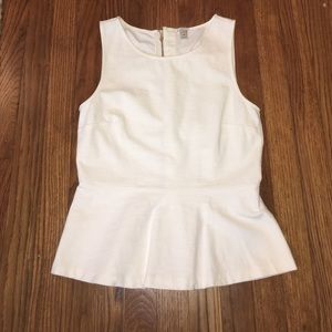 JCrew white peplum knit top