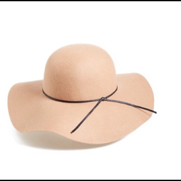 Rope trim floppy felt hat