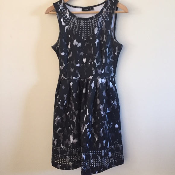 Black and gray scuba dress