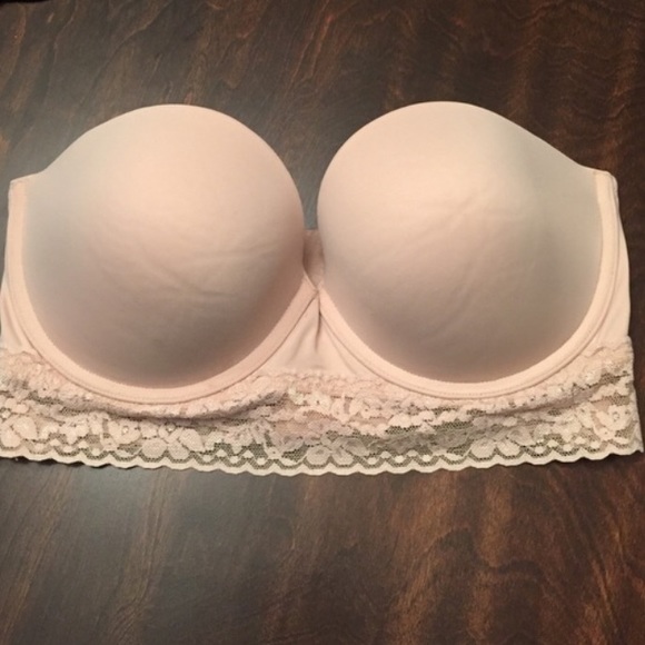 Victoria's Secret pink. Size 36D strapless bra
