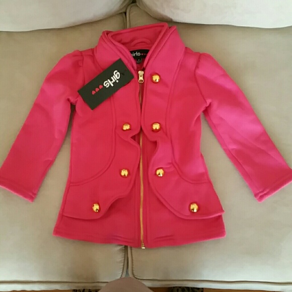 !!!!SOLD!!!  Pink Girls Gold Button Jacket