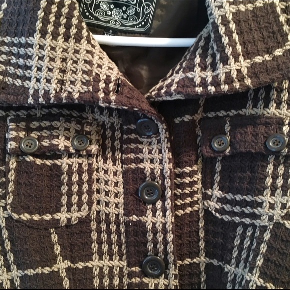 Light weight brown plaid coat