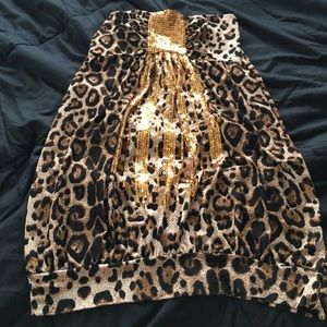 Cheetah print strapless dress