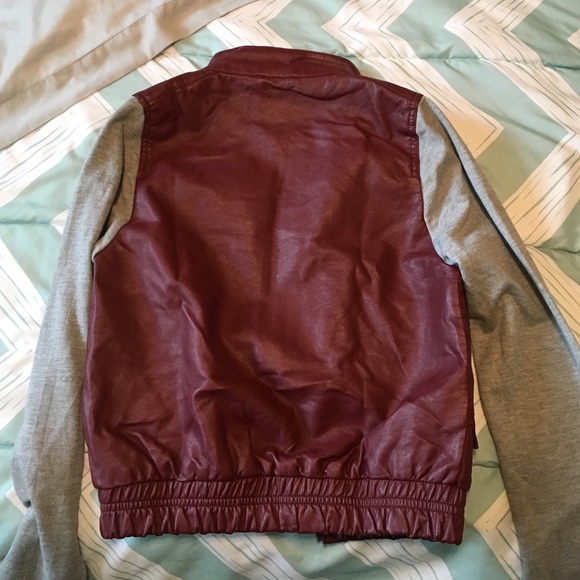 Women's Faux Leather Jacket with Detachable Hood - Picture 2 of 3