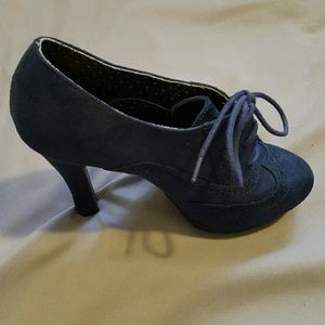 Blue sueded heels