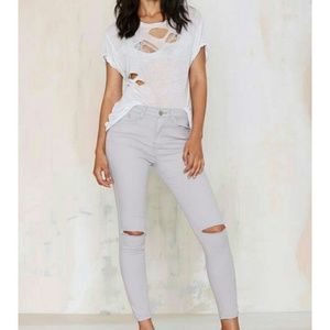 Nasty Gal Light Grey Jeans