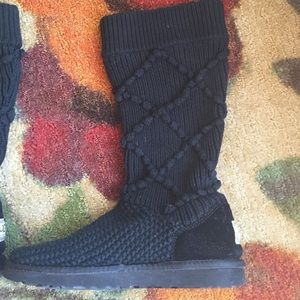Black Knit UGG boots