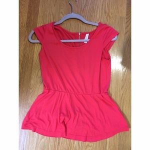 Red peplum shirt