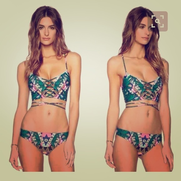 Festival lace up crop top CHEEKY BIKINI smimsuit