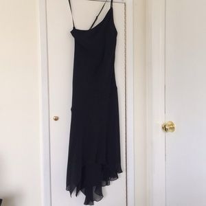 Express One Shoulder Slip Dress, Sz 4, Black, New