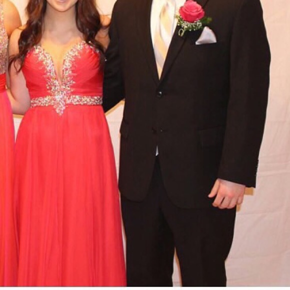 Watermelon sequin prom dress - Picture 4 of 4