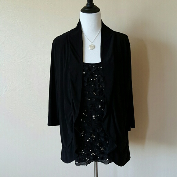 Ladies one piece top with faux sweater