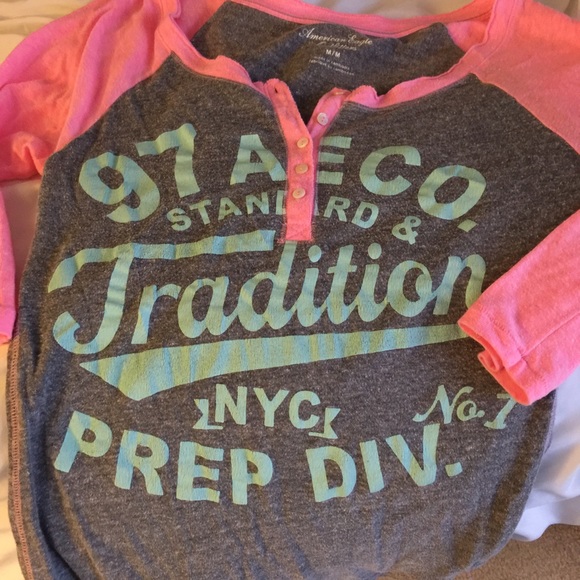 American Eagle Tops - Baseball style shirt