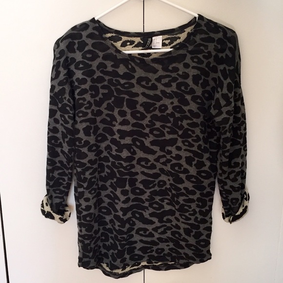 H&M Burned Out Cheetah Print Top - Picture 1 of 2