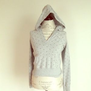 Gray Floral Hoodie