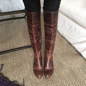 Charles David Over Knee Distressed Brown Boots 5.5