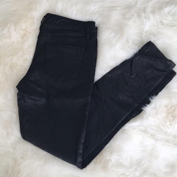 Waxed Cotton Skinny Jean