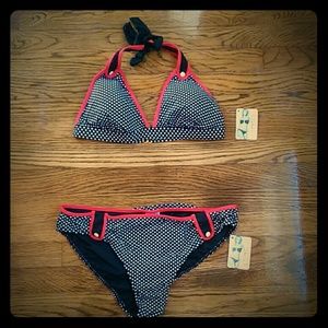NWT Black, White and Red Bathing suit
