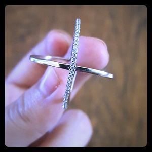 Banana Republic silver crossover ring