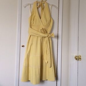 BCBG MAXAZRIA Halter Dress, sz 6, yellow, NWT
