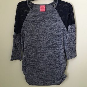 SALE! 💜 Blue Lace shoulders maternity top!