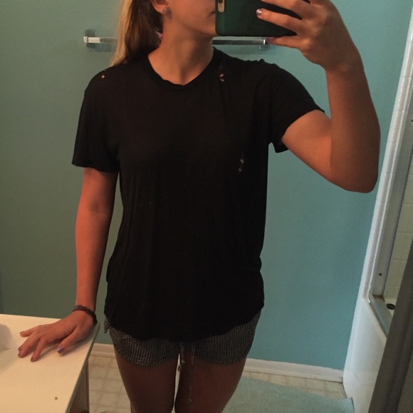 Brandy Melville black t-shirt with holes