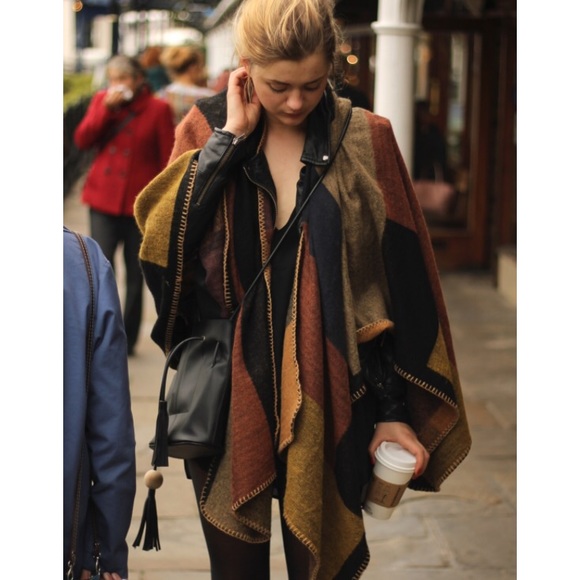 Topshop Jackets & Blazers - Topshop Blanket Stitch Patchwork Cape