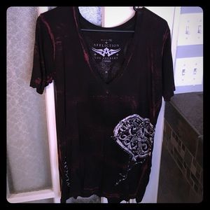 Women's affliction tshirt xl