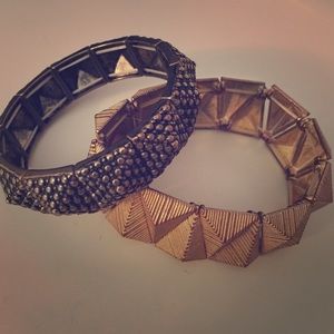 2 stretch spike bracelets