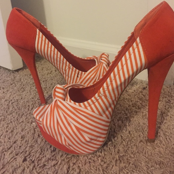 White and organs peep toe heels