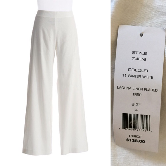 White Laguna Linen Flared Pants