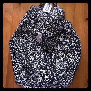 Black/white canva backpack