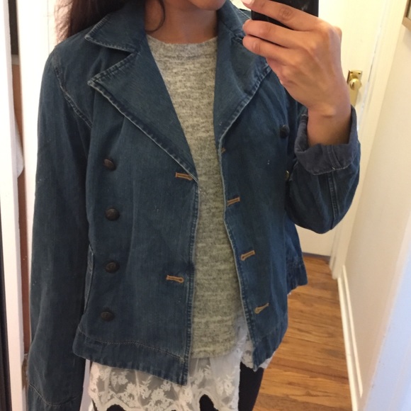 double breasted jean jacket
