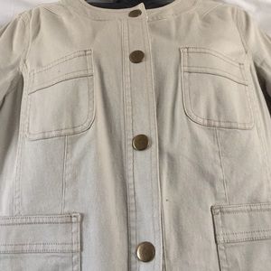 Sigrid Olsen tan  jacket with snaps size 8