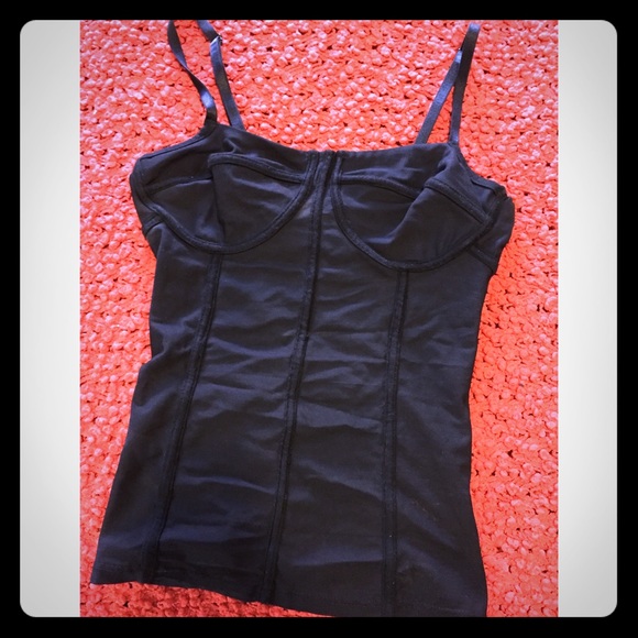 Bebe sheer corset-like tank top