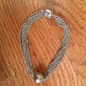 Pandora Multi Chain Bracelet With Charm