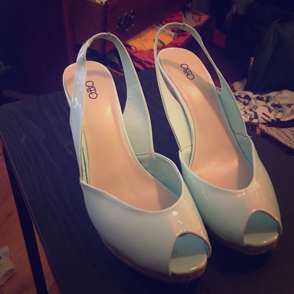 Baby blue CATO wedges