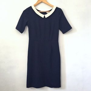 Merona Navy Blue Peter Pan Collar Wiggle Dress