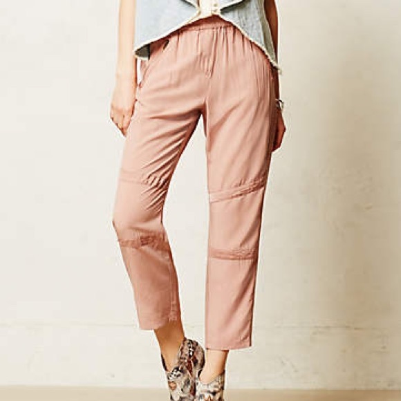 NEW Anthropologie Pink Bryce Moto Pants Size S