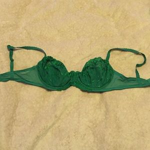 Green lace bra