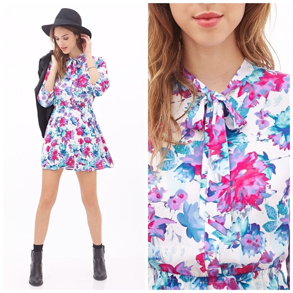Forever 21 Dresses & Skirts - ❗️LOWEST❗️Watercolor Floral Shirt Dress